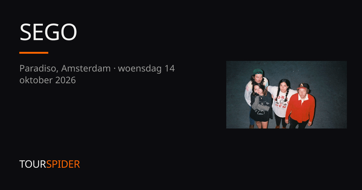 Sego — Paradiso, Amsterdam · 14 okt 2026 | Tourspider